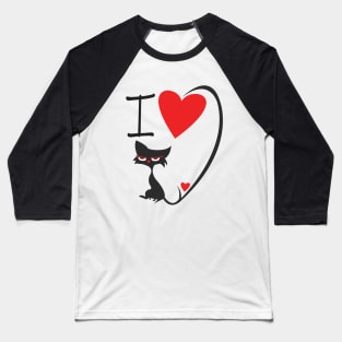 I Love my Cat T-shirt Baseball T-Shirt